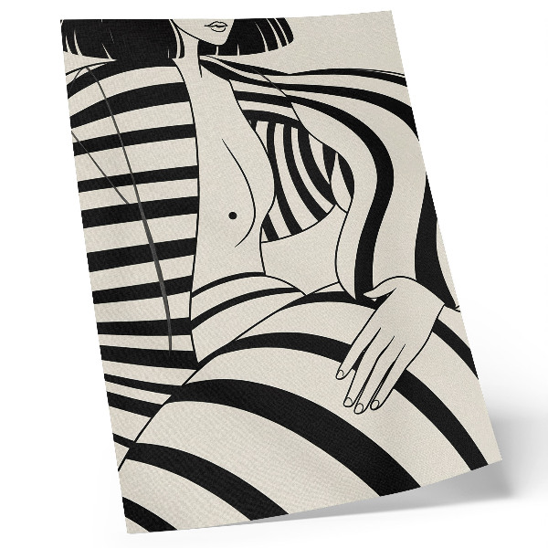 Decoratieve poster Elegantie in zwart-witte geometrische strepen