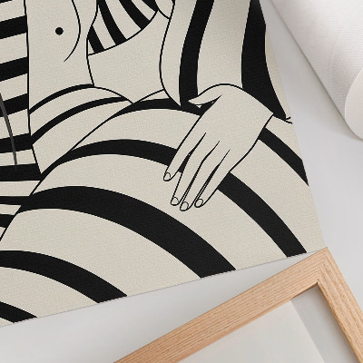 Decoratieve poster Elegantie in zwart-witte geometrische strepen