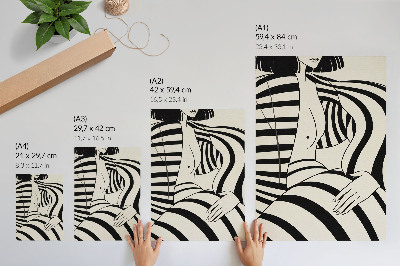 Decoratieve poster Elegantie in zwart-witte geometrische strepen