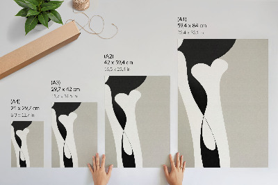 Wandposter Zwart-witte lijnen, vloeiende contrasten