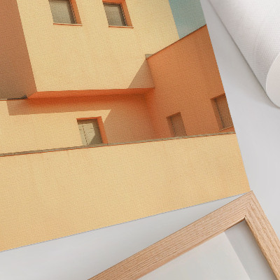 Poster Geometrische architectuur, beige gevel