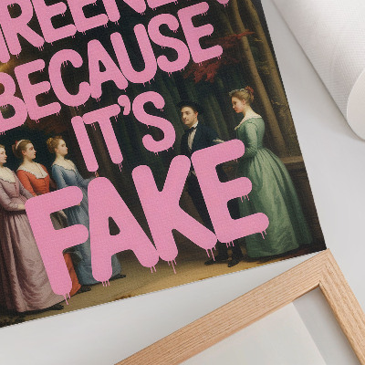 Decoratieve poster Roze opschrift bosfiguren elegantie humor