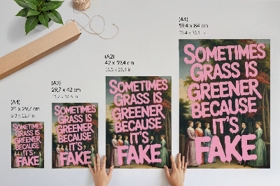 Decoratieve poster Roze opschrift bosfiguren elegantie humor