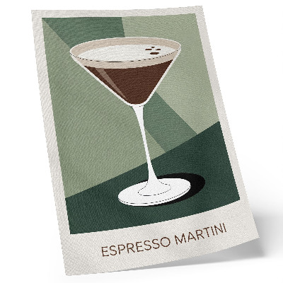 Decoratieve poster Moderne martini in groen, beige en wit.