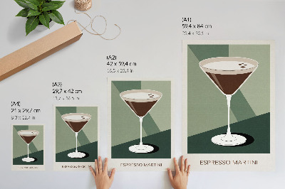 Decoratieve poster Moderne martini in groen, beige en wit.