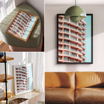 Wandposter Moderne architectuur met open balkons