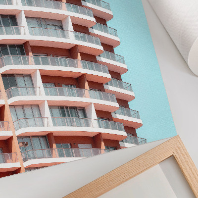 Wandposter Moderne architectuur met open balkons