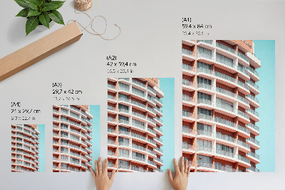Wandposter Moderne architectuur met open balkons