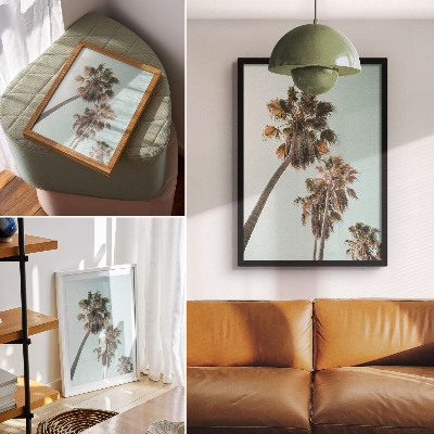 Decoratieve poster Palmbomen, delicate blauwe lucht, exotisch