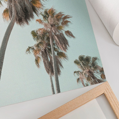 Decoratieve poster Palmbomen, delicate blauwe lucht, exotisch