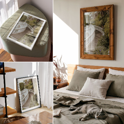 Decoratieve poster Elegante balustrade, klassiek groen, rustgevend