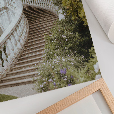 Decoratieve poster Elegante balustrade, klassiek groen, rustgevend