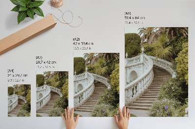 Decoratieve poster Elegante balustrade, klassiek groen, rustgevend