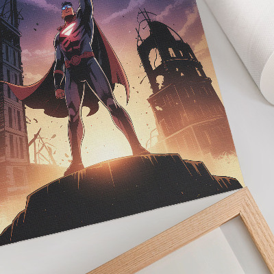 Poster Nachtelijke hemel, dynamische figuur, mysterieuze ruïnes