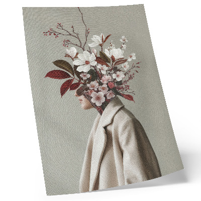 Wandposter Boeket bloemen, gezicht, artistieke inspiratie