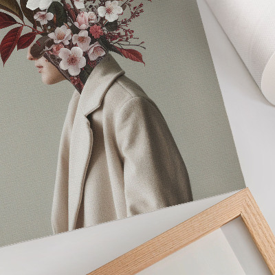 Wandposter Boeket bloemen, gezicht, artistieke inspiratie