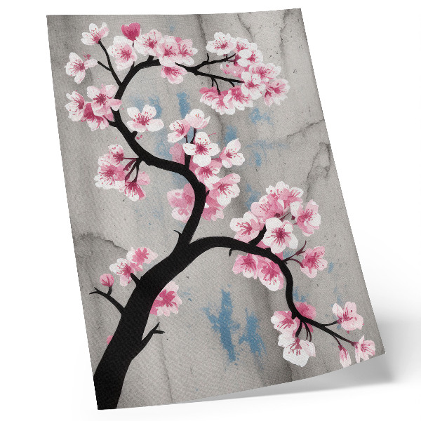 Poster Fijne bloemen op een grijze achtergrond