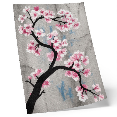 Poster Fijne bloemen op een grijze achtergrond