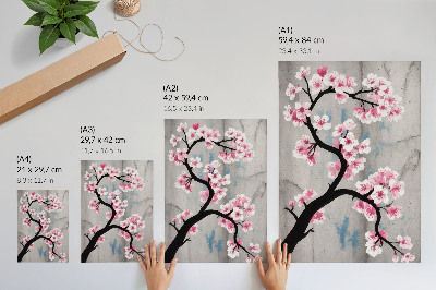 Poster Fijne bloemen op een grijze achtergrond