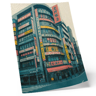 Decoratieve poster Kleurrijke inscripties op modernistische gebouwen