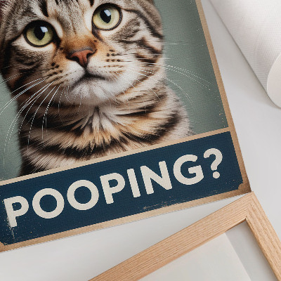 Poster Een ietwat humoristisch retro kattenportret