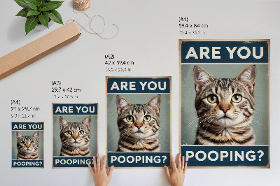 Poster Een ietwat humoristisch retro kattenportret