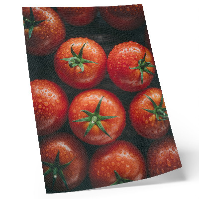 Wandposter Sappige tomaten met een paar druppels water.