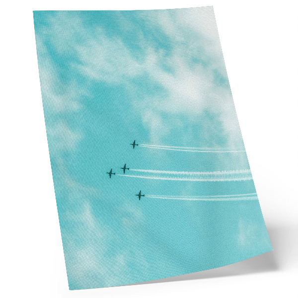 Poster Vliegtuigen in de lucht in een modern dynamisch systeem