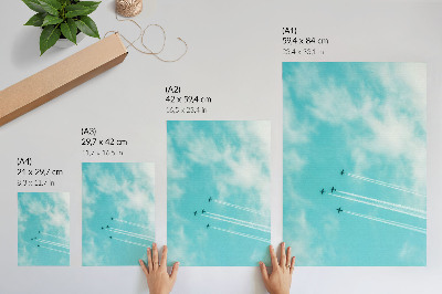 Poster Vliegtuigen in de lucht in een modern dynamisch systeem