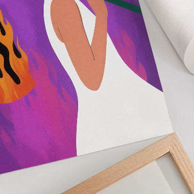 Poster Harmonie van kleuren, een figuur in beweging, een buitengewone uitstraling