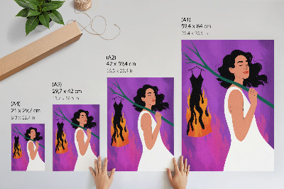 Poster Harmonie van kleuren, een figuur in beweging, een buitengewone uitstraling