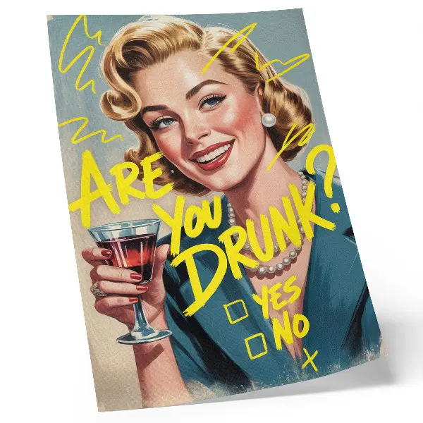 Poster vrouw in retro stripstijl met dynamische kleuren