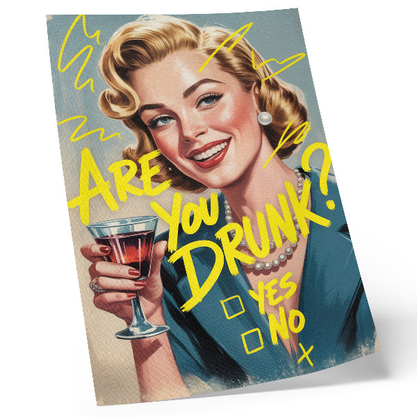 Poster Vrouw retro stripverhaal tekst dynamische kleuren