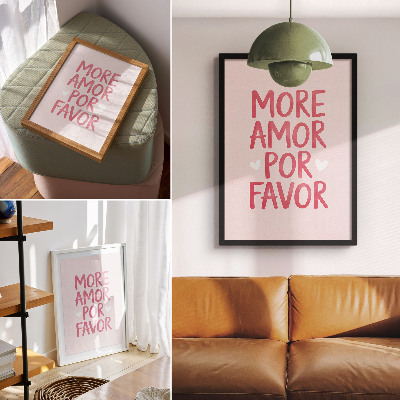 Decoratieve poster Vrolijke tekst met rode hartletters