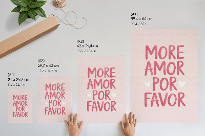 Decoratieve poster Vrolijke tekst met rode hartletters