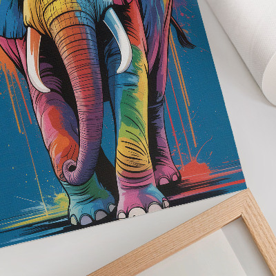 Decoratieve poster Kleurrijke olifant, contrasterende kleuren, intense kleur