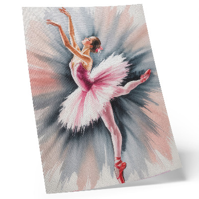 Decoratieve poster Ballerina in roze met een dynamische achtergrond