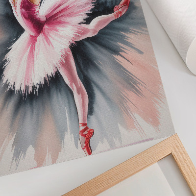 Decoratieve poster Ballerina in roze met een dynamische achtergrond