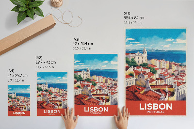 Decoratieve poster Stadspanorama, warme kleuren, vredige sfeer