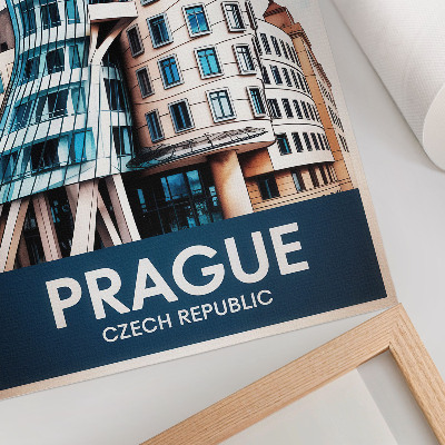 Wandposter De futuristische architectuur van Praag