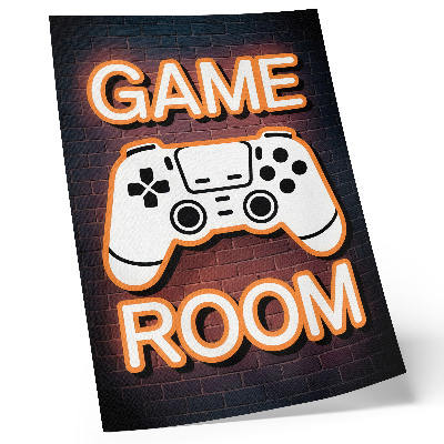 Decoratieve poster Neonreclamecontroller met zwarte achtergrond