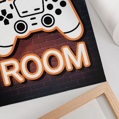 Decoratieve poster Neonreclamecontroller met zwarte achtergrond