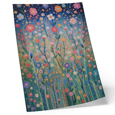 Decoratieve poster Prachtige bloemen tegen de sterrenhemel