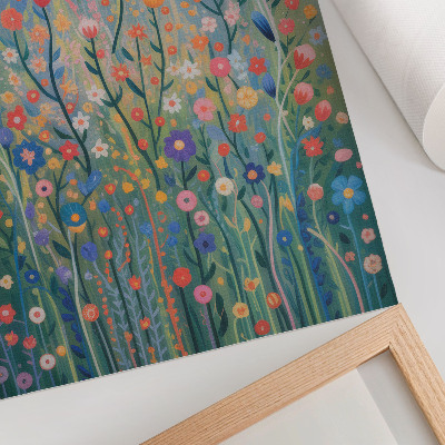 Decoratieve poster Prachtige bloemen tegen de sterrenhemel