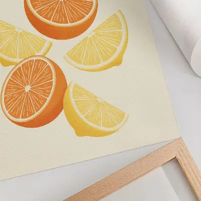 Poster met citrusmotief in warme tinten