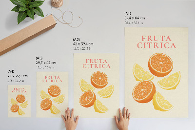 Poster Citrusmotief in warme tinten
