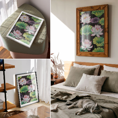 Decoratieve poster De schoonheid van de natuur: bloemen en groene bladeren.
