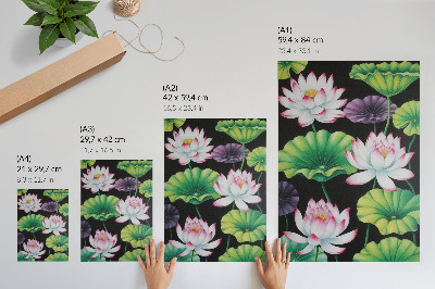 Decoratieve poster De schoonheid van de natuur: bloemen en groene bladeren.