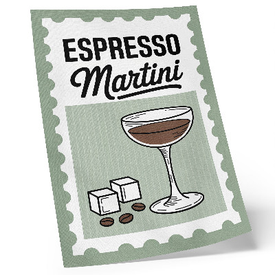 Wandposter Espresso martini in vintage stijl met afbeeldingen