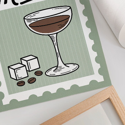 Wandposter Espresso martini in vintage stijl met afbeeldingen